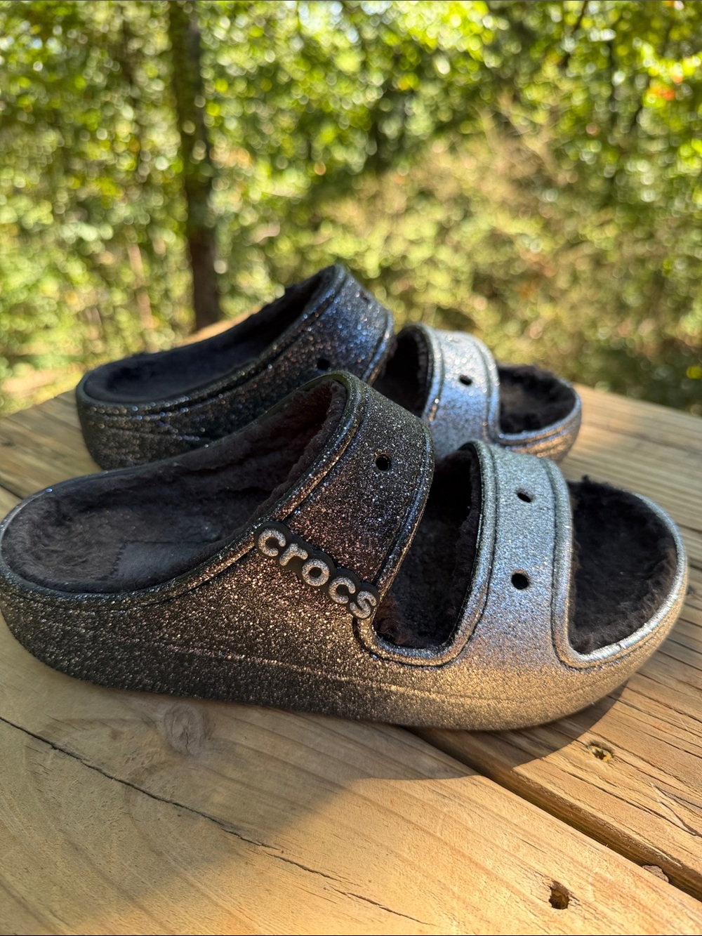 CROCS CLASIC COZZZY GLITTER SANDAL